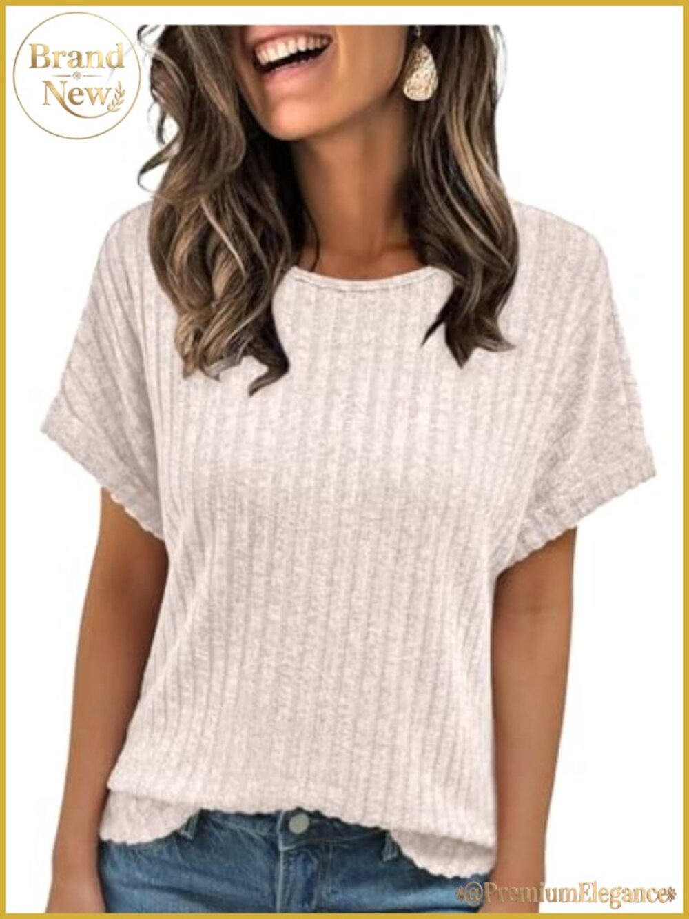 Womens Soft Fuzzy Short Sleeve Crew Neck Tunic T-Shirt Lightweight Pullover